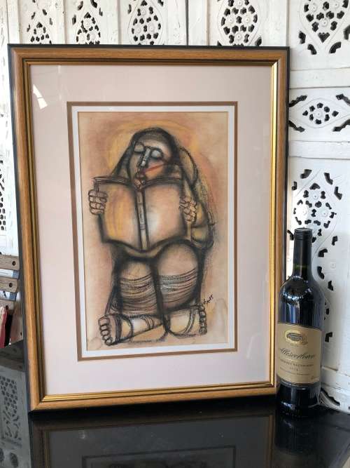 DANIEL SELEPE (1953 -) ORIGINAL MIXED MEDIA - FRAMED AND SIGNED - EXCELLENT FRAME