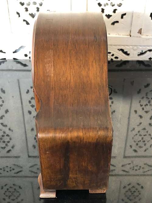 WOW !! GORGEOUS JUNGHANS VINTAGE WOODEN CASED MANTLE CLOCK WORKING 100% WITH THE KEY