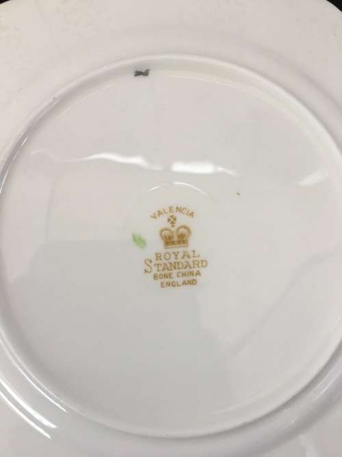 Vintage  Royal Standard Fine China. "Valencia"  Porcelain Cake Plate & Side Plate
