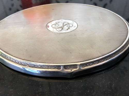WOW !!! STERLING SILVER HAND MIRROR - c1937 - HALLMARKED DAVID MOSS & Co