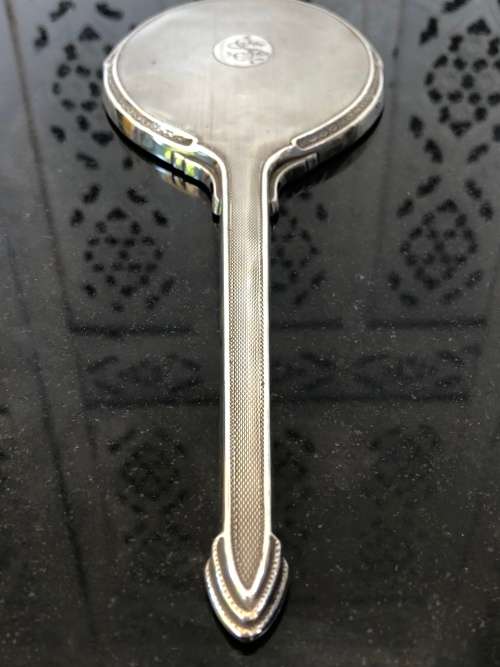 WOW !!! STERLING SILVER HAND MIRROR - c1937 - HALLMARKED DAVID MOSS & Co