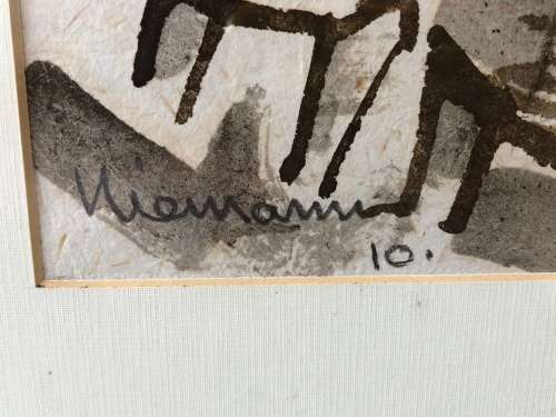 INVESTMENT ART~ HENNIE NIEMANN (1941 - ) WATERCOLOR ON HANDMADE PAPER - TITLED "THE MOTHERS" 2010