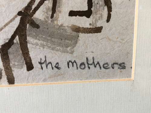 INVESTMENT ART~ HENNIE NIEMANN (1941 - ) WATERCOLOR ON HANDMADE PAPER - TITLED "THE MOTHERS" 2010