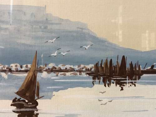 INVESTMENT ART !!! STUNNING FRAMED ORIGINAL GOUACHE ON BOARD BY FAMOUS SA ARTIST H.ANDERSON