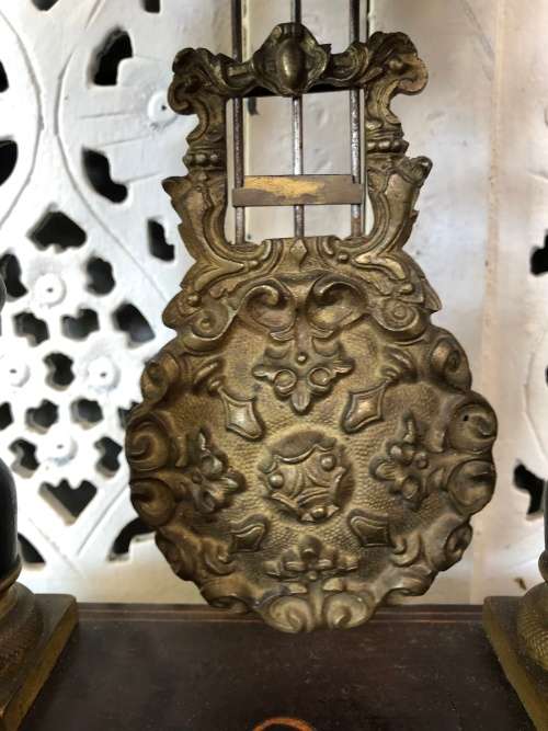 WOW !!! STUNNING PORTICO EBONISED MANTLE CLOCK - JAPY FRERES MOVEMENT DATED 1855 - WORKING 100%