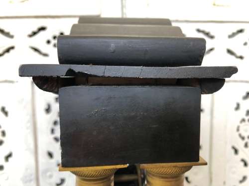 WOW !!! STUNNING PORTICO EBONISED MANTLE CLOCK - JAPY FRERES MOVEMENT DATED 1855 - WORKING 100%