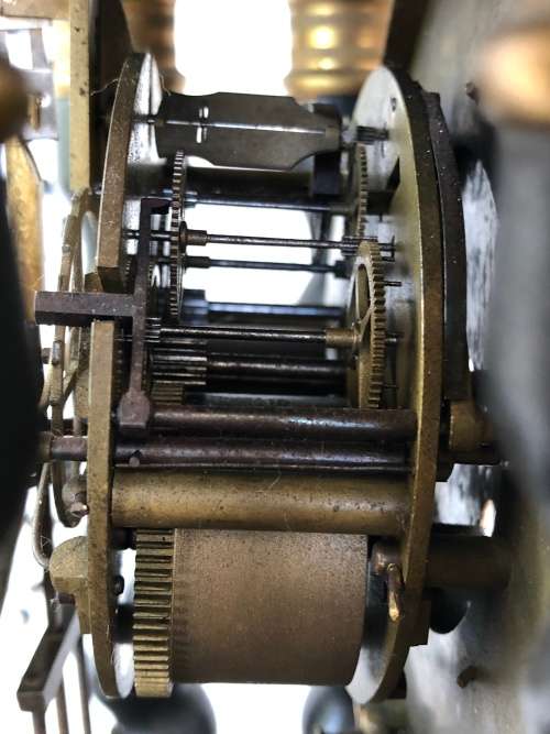 WOW !!! STUNNING PORTICO EBONISED MANTLE CLOCK - JAPY FRERES MOVEMENT DATED 1855 - WORKING 100%