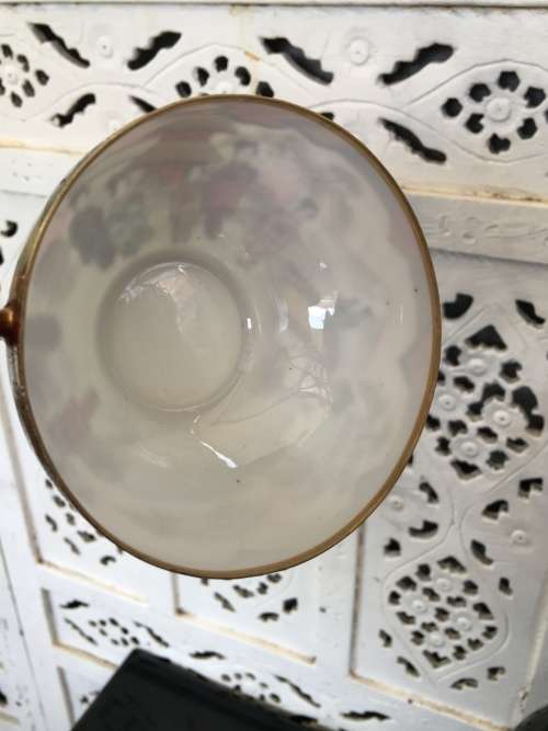 A Set of 4 Vintage Marked Japanese Kutani Eggshell Porcelain Mt Fuji & Temple Gardens Trios