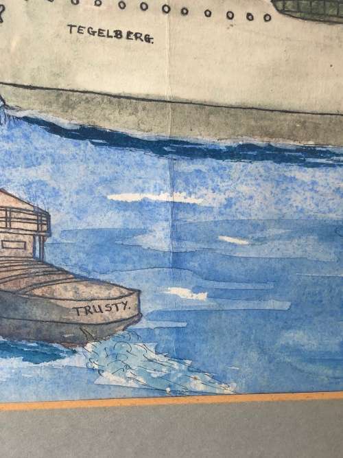INVESTMENT ART !!!! PIERRE VOLSCHENK (1926 - ) FRAMED WATERCOLOR UNSIGNED BUT NOTED ON THE REVERSE