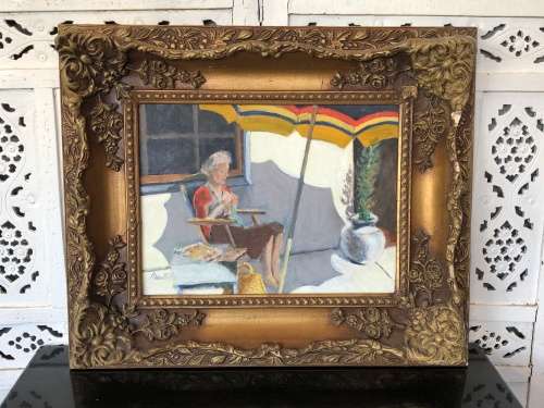 WOW !!! STUNNING - JOHN H MANTELL ORIGINAL OIL ON BOARD PAINTING IN A GORGEOUS ANTIQUE FRAME