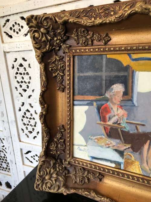 WOW !!! STUNNING - JOHN H MANTELL ORIGINAL OIL ON BOARD PAINTING IN A GORGEOUS ANTIQUE FRAME