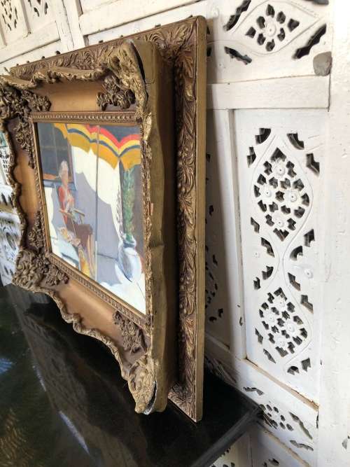 WOW !!! STUNNING - JOHN H MANTELL ORIGINAL OIL ON BOARD PAINTING IN A GORGEOUS ANTIQUE FRAME