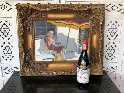 WOW !!! STUNNING - JOHN H MANTELL ORIGINAL OIL ON BOARD PAINTING IN A GORGEOUS ANTIQUE FRAME