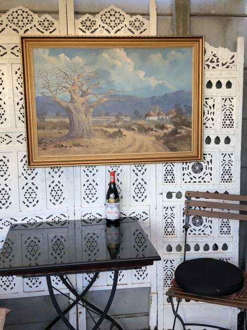 INVESTMENT ART !!! LISTED ARTIST WENDY MILLS - LARGE OIL ON CANVAS LANDSCAPE - FRAMED AND DATED 1990