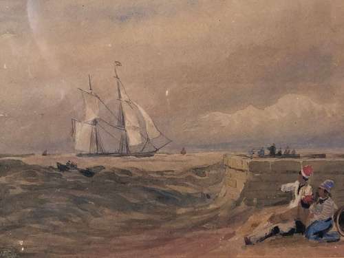 INVESTMENT ART !! THOMAS BOWLER (1812 - 1868) WORLD FAMOUS ARTIST - ORIGINAL WATERCOLOR - HIGH VALUE