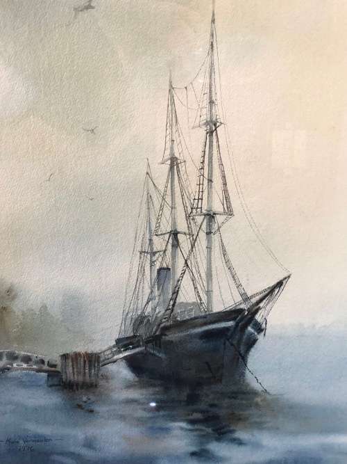 INVESTMENT ART !! MARIE VERMEULEN (BREEDT) 1954 - ORIGINAL RARE WATERCOLOR DATED 1976