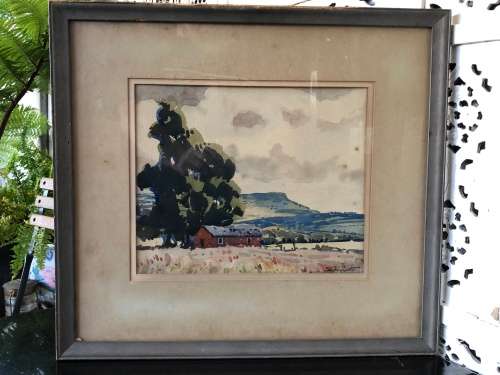 INVESTMENT ART !! SYDNEY CARTER (1874 - 1945) LANDSCAPE WATERCOLOR TITLED "ALIWAL NORTH"