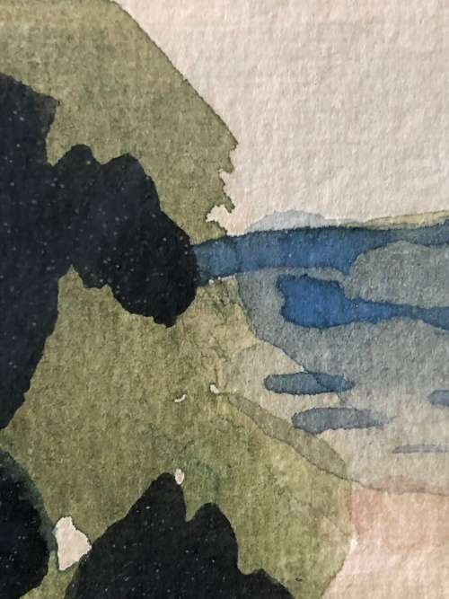 INVESTMENT ART !! SYDNEY CARTER (1874 - 1945) LANDSCAPE WATERCOLOR TITLED "ALIWAL NORTH"