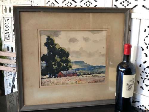 INVESTMENT ART !! SYDNEY CARTER (1874 - 1945) LANDSCAPE WATERCOLOR TITLED "ALIWAL NORTH"
