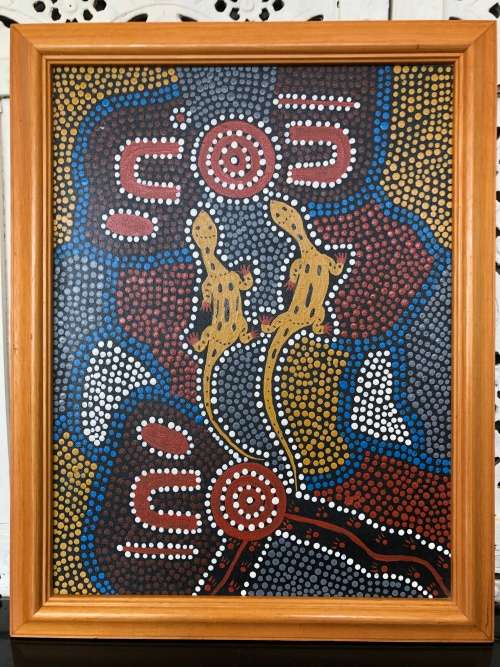ABORIGINAL DESERT PAINTING BY LISTED AUSTRALIAN ARTIST NAPALJARI JAKAMARRA - SEE DESCRIPTION