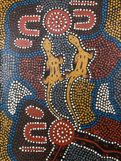 ABORIGINAL DESERT PAINTING BY LISTED AUSTRALIAN ARTIST NAPALJARI JAKAMARRA - SEE DESCRIPTION