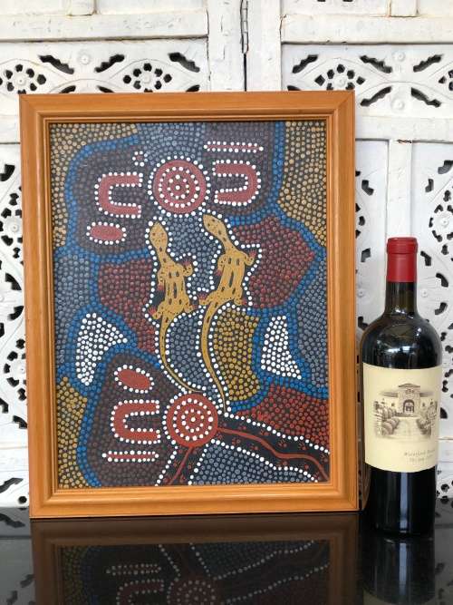 ABORIGINAL DESERT PAINTING BY LISTED AUSTRALIAN ARTIST NAPALJARI JAKAMARRA - SEE DESCRIPTION
