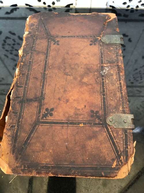 WOW !!! LEATHER BOUND - ANTIQUE DUTCH BIBLE BY JOHANNES ENSCHEDE & SONS c 1884