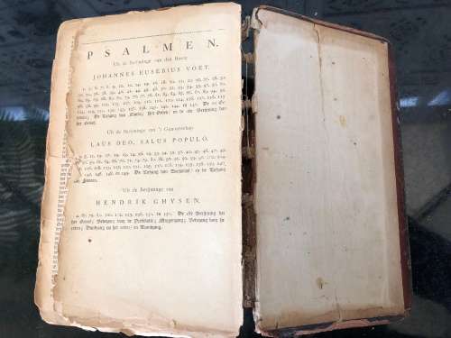 WOW !!! LEATHER BOUND - ANTIQUE DUTCH BIBLE BY JOHANNES ENSCHEDE & SONS c 1884