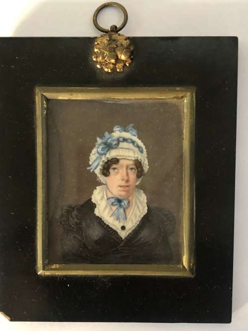 WOW !!! STUNNING FRAMED PAIR OF FAMILY PORTRAITS OF THE LE FEUVRE SISTERS - 18/19TH CENTURY