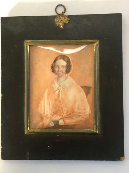 WOW !!! STUNNING FRAMED PAIR OF FAMILY PORTRAITS OF THE LE FEUVRE SISTERS - 18/19TH CENTURY