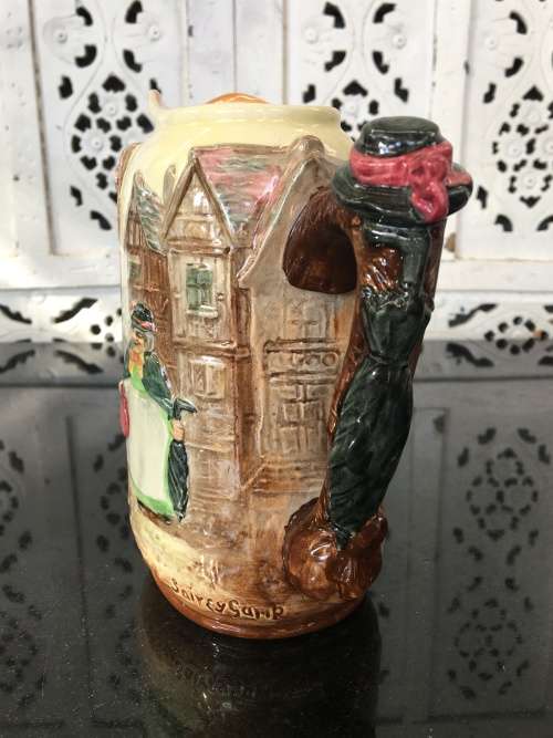 Rare Royal Doulton Dickens Series G 'Sairey Gamp' Relief Moulded Jug D6395 c1953
