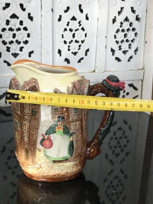 Rare Royal Doulton Dickens Series G 'Sairey Gamp' Relief Moulded Jug D6395 c1953