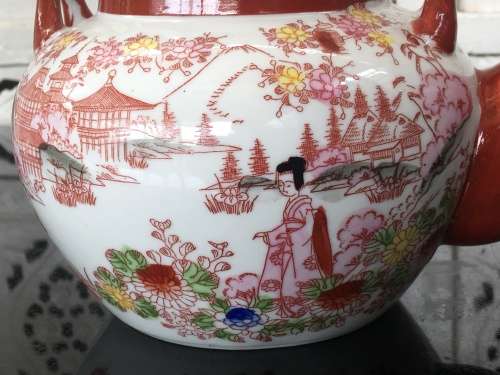 Nihon/ Nippon Japan Late Meiji to Taisho period 1921 Eggshell/Lithophane Tea Pot 1lt