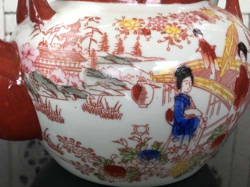 Nihon/ Nippon Japan Late Meiji to Taisho period 1921 Eggshell/Lithophane Tea Pot 1lt
