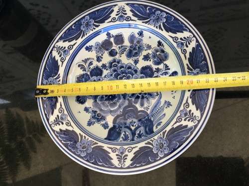 Delightful Old Delft Blauw Hand Painted Made In Holland Signed Plate/Wall Hanging 23.5 cm