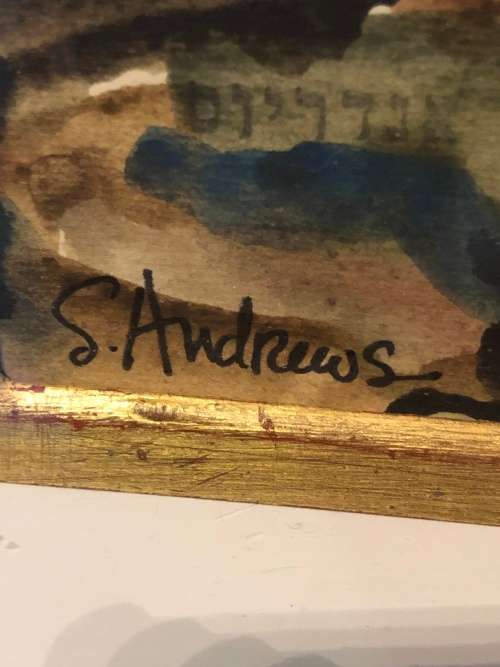 WOW !!! STUNNING FRAMED WATERCOLOR PAINTING BY S.ANDREWS -