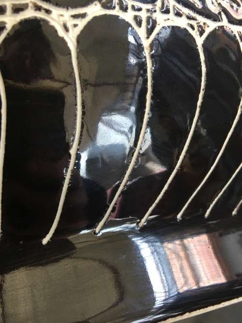 Wow!!! A Large Majestic Chinese Cizhou Noir Style Carved Bottle Vase with Markings on Base