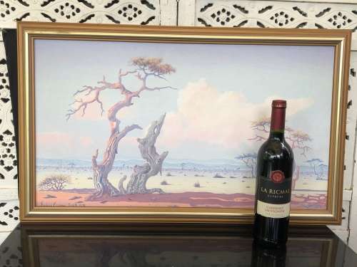 WOW !!! ANDRIES ERASMUS ( SWA ) ORIGINAL OIL ON BOARD LANDSCAPE - FRAMED READY TO HANG