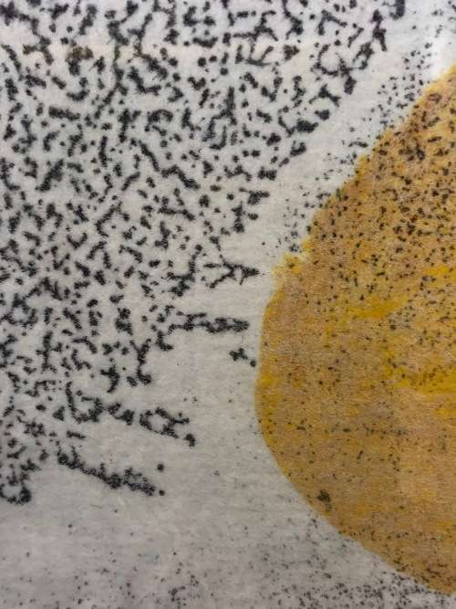INVESTMENT ART !! CYNTHIA VILLET (1934 - 2018) SA 20th CENTURY FRAMED ABSTRACT MIXED MEDIA PAPER