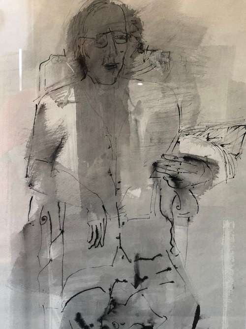 INVESTMENT ART !! CYNTHIA VILLET (1934 - 2018) SA 20th CENTURY FRAMED ABSTRACT MIXED MEDIA ON PAPER