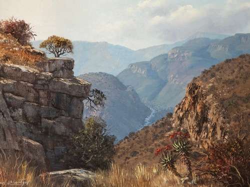 INVESTMENT ART - MICHAEL ALBERTYN (1938 -) EXQUISITE FRAMED OIL ON CANVAS LANDSCAPE PAINTING