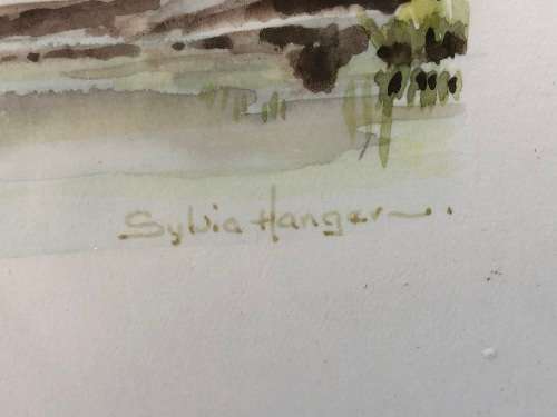 WOW !!! SYLVIA HANGER ORIGINAL WATERCOLOR PAINTING - BEAUTIFULLY FRAMED