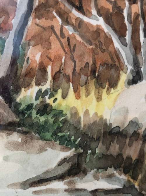 WOW !!! SYLVIA HANGER ORIGINAL WATERCOLOR PAINTING - BEAUTIFULLY FRAMED