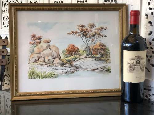 WOW !!! SYLVIA HANGER ORIGINAL WATERCOLOR PAINTING - BEAUTIFULLY FRAMED