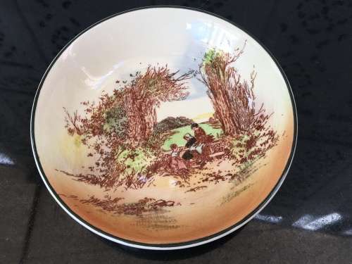 2 Old Royal Doulton Dickens-Ware & Rustic England bowls small 13.5 cm sweet bowls