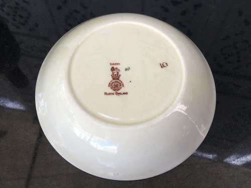 2 Old Royal Doulton Coaching Scene & Rustic England bowls small 17.5 cm sweet bowls