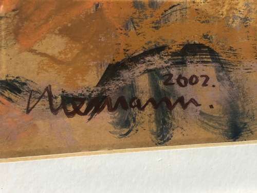 INVESTMENT ART !!! HENNIE NIEMANN (1941 -) SA ARTIST - FRAMED OIL AND PASTEL ON CARD - BOY READING