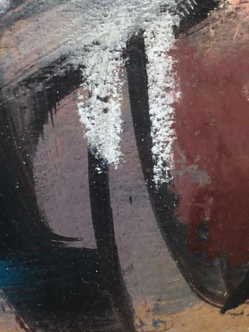 INVESTMENT ART !!! HENNIE NIEMANN (1941 -) SA ARTIST - FRAMED OIL AND PASTEL ON CARD - BOY READING