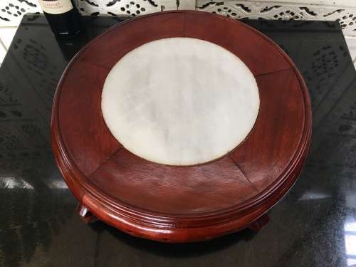 A  XX Large Rare Collectors Antique/Vintage Chinese Hand Carved Wood & Marble Display Stand