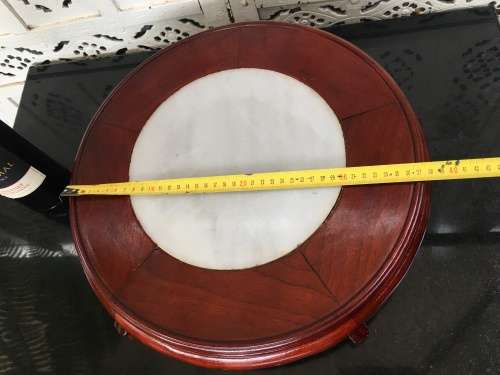 A  XX Large Rare Collectors Antique/Vintage Chinese Hand Carved Wood & Marble Display Stand